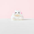Flocked White Hamster Taba Squishy