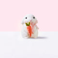Flocked Cute Bunny with Bow Taba Squishy