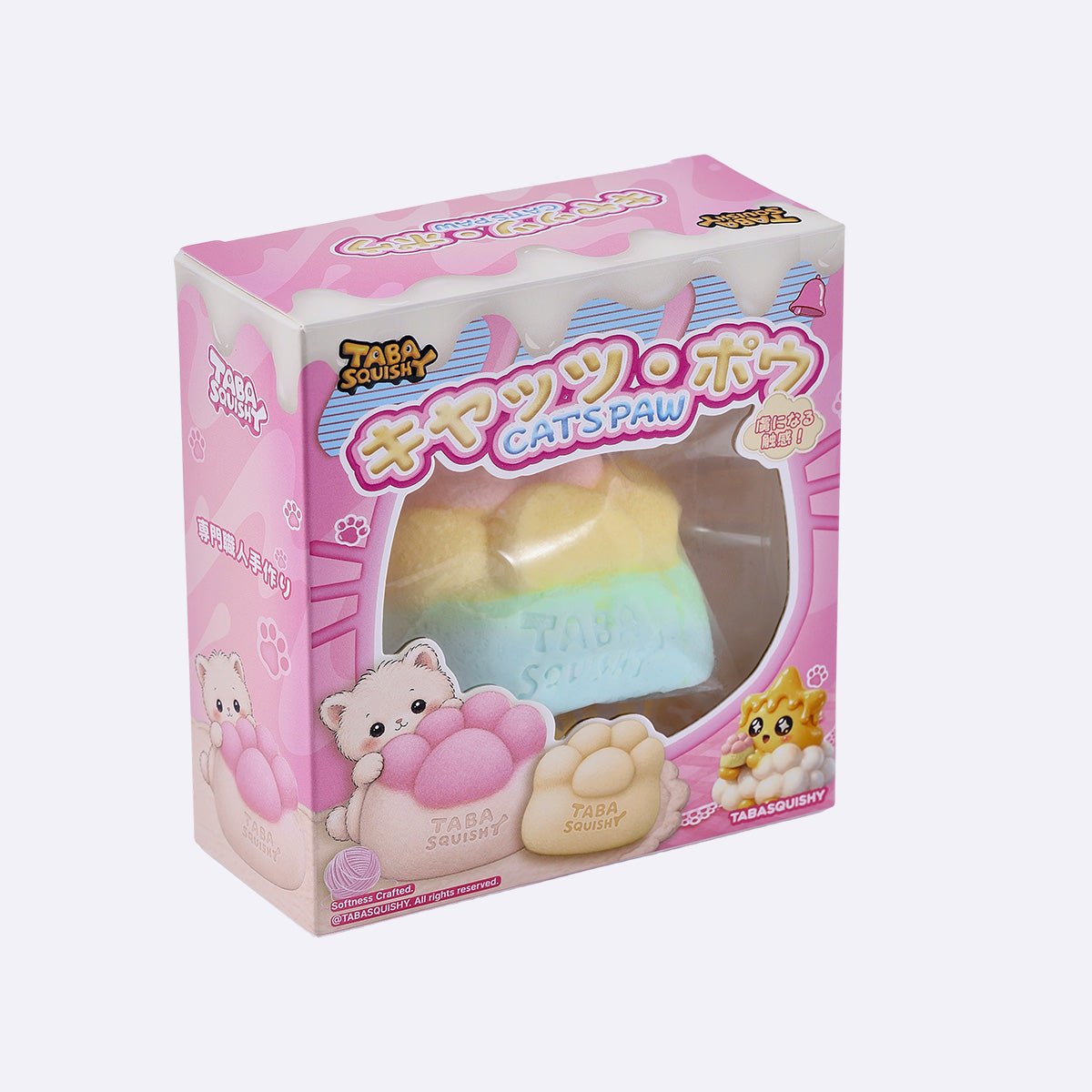 Rainbow Mochi Cat Paw Taba Squishy
