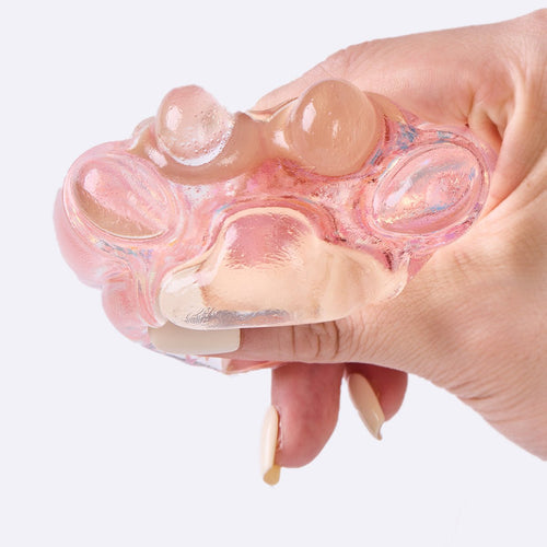 100g Blingbling Transparent-pink Paw Taba Squishy