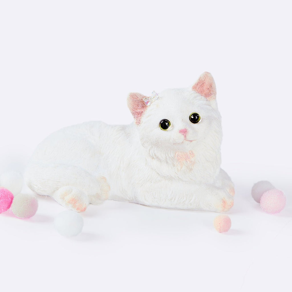 Flocked White Cat Taba Squishy