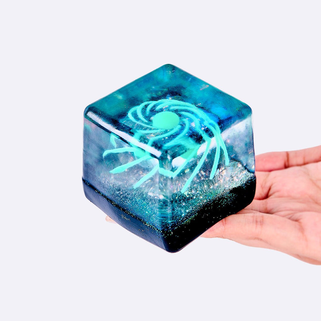 Nested Cyan Space Ice Cube Taba Squishy