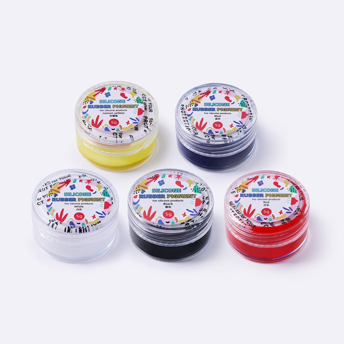 DIY Squishy Silicone Pigment Set – 5 Colors